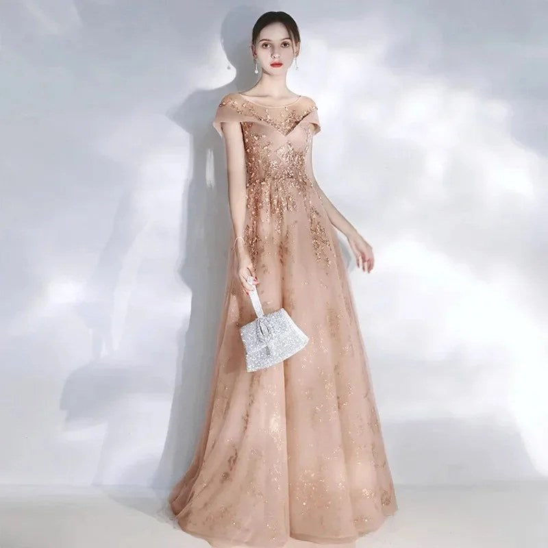 Banquet Evening Dress Skirt Women's New Temperament Company Annual Meeting Birthday Sequins Host Art Test Tail Dress