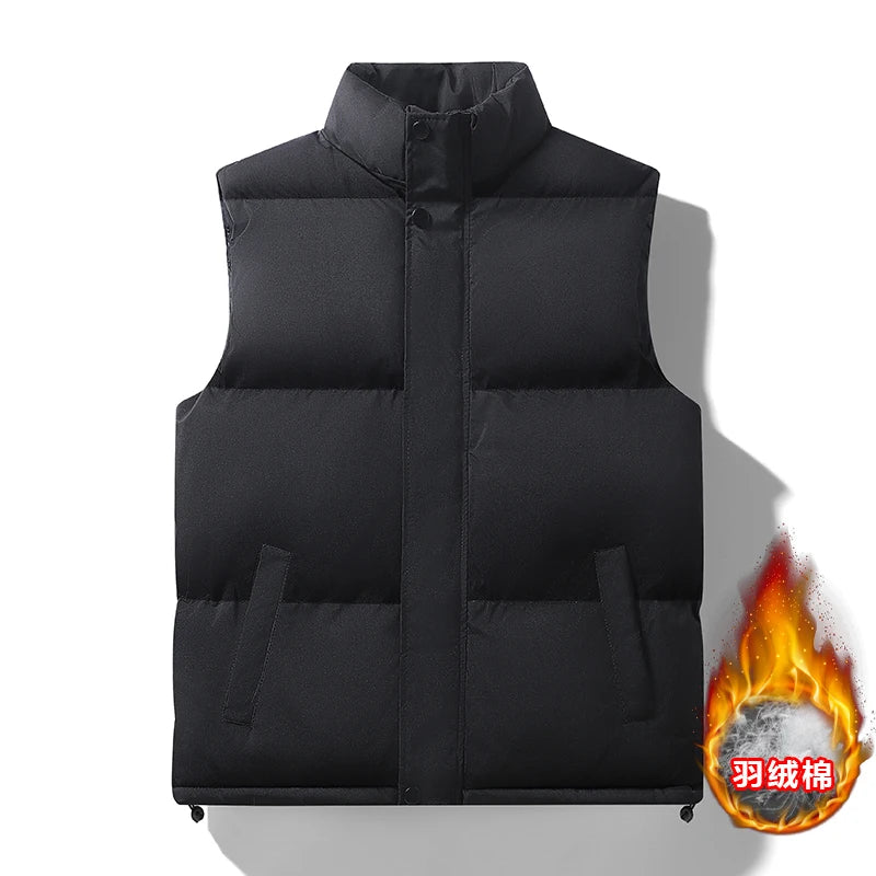 Autumn and Winter Large Size Down Cotton Vest Men's New Vest Plus Fat Plus Vest