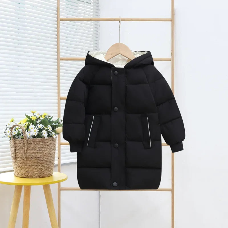 Anti-season children's down padded clothes medium and long padded jackets baby and girls winter jackets