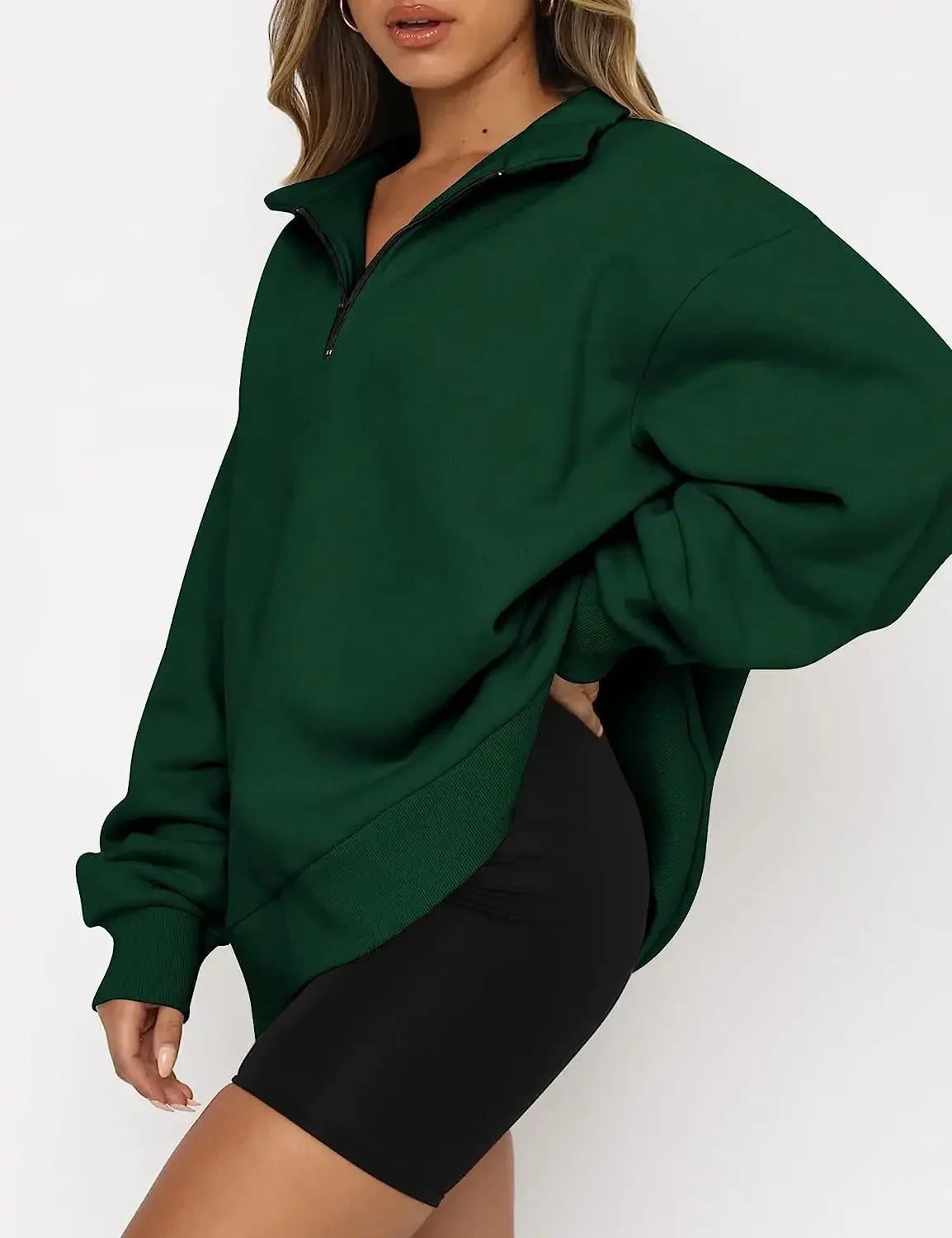 Winter women's clothing new popular sweater fleece top loose pocket sweater