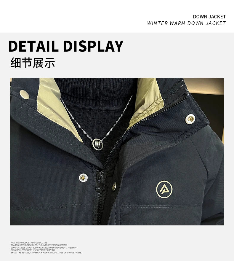 New Men's Down Jacket Winter Stand-up Collar Warm Duck Down Stand-up Collar Jacket Cold Jacket Men