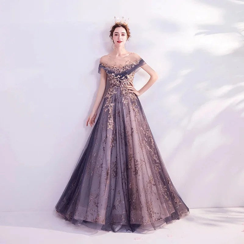 Aura Queen Purple Dress Annual Meeting Birthday Walk Show Host Performance Walk Show Evening Dress