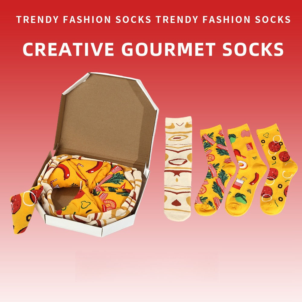 Creative Food Sushi Salmon Socks Women's Ins Tide Socks Skateboard Sports Socks Girls Stockings Stripes