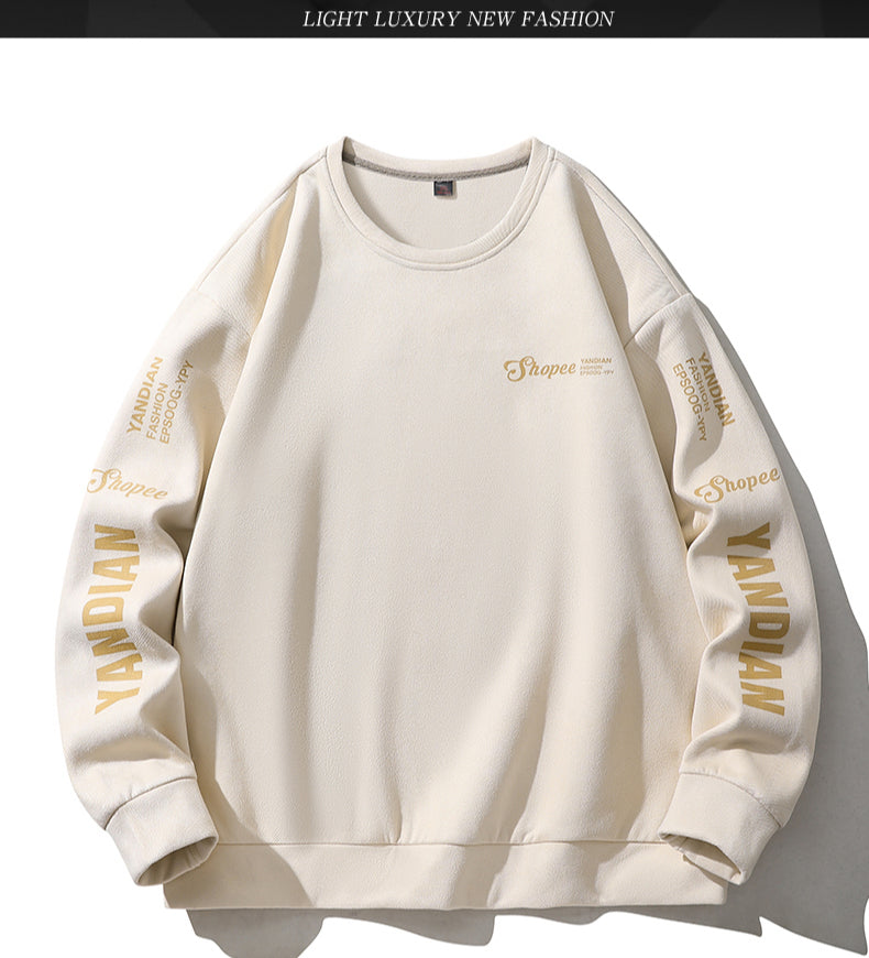 Autumn and Winter Street Trend Suede Sweater Men's Loose Versatile Top
