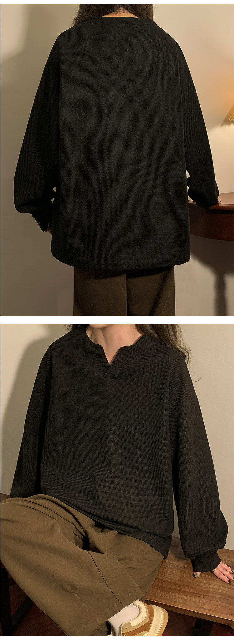 Trendy Plus Size Waffle Knit Oversized Sweatshirt for Women, Cozy Casual Loose Pullover Fall Winter Top