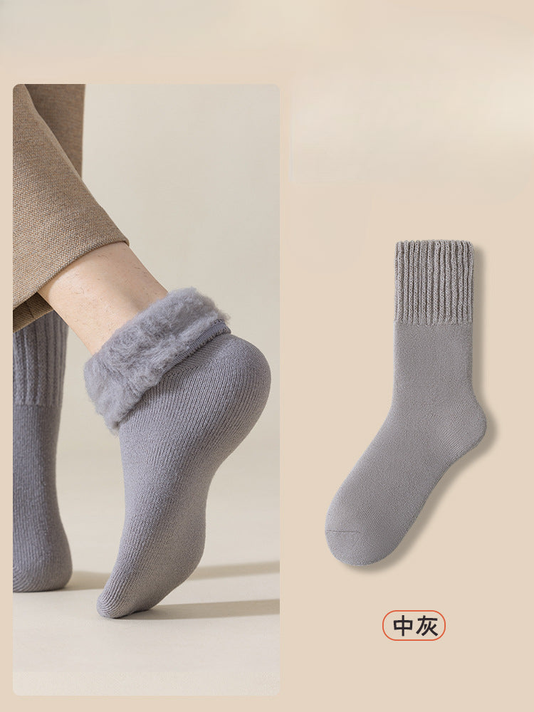 2 PRS-Heat Storage High Tube Socks Men's Piled and Thickened Warm Medium Tube Sweat-absorbing and Breathable Stockings