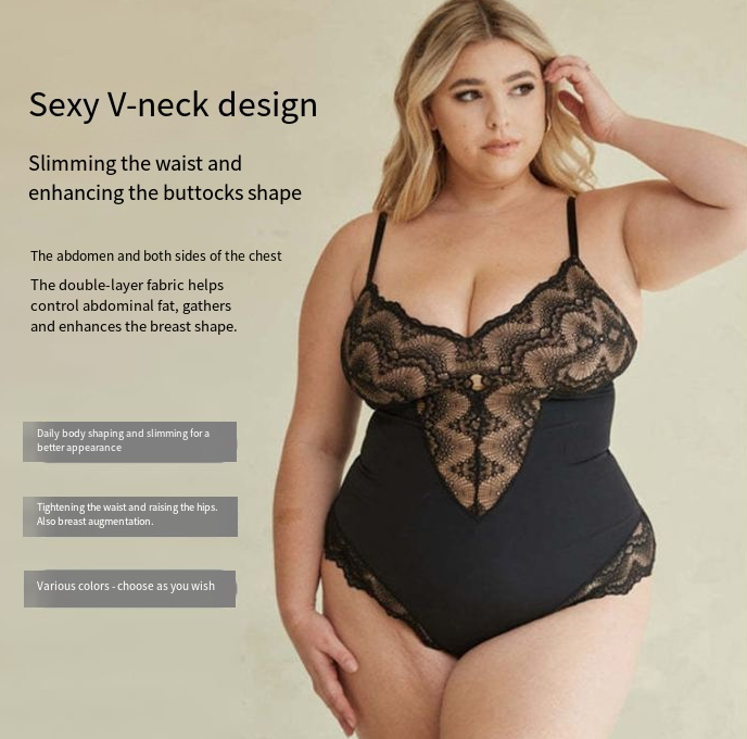 Sexy V-Neck Breathable Lace Corset - Hourglass Body Shaper for Summer Suspender Underwear with Lightweight Waist Trainer
