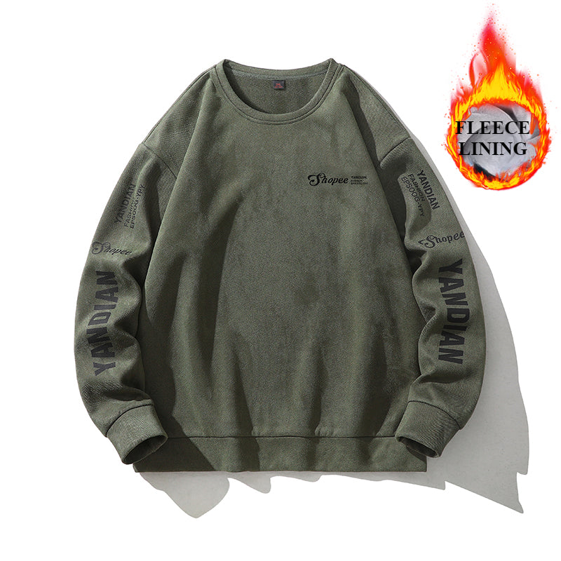 Autumn and Winter Street Trend Suede Sweater Men's Loose Versatile Top