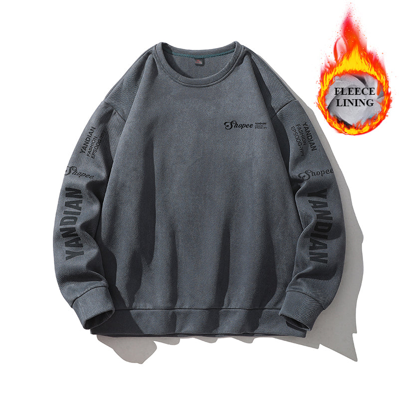 Autumn and Winter Street Trend Suede Sweater Men's Loose Versatile Top