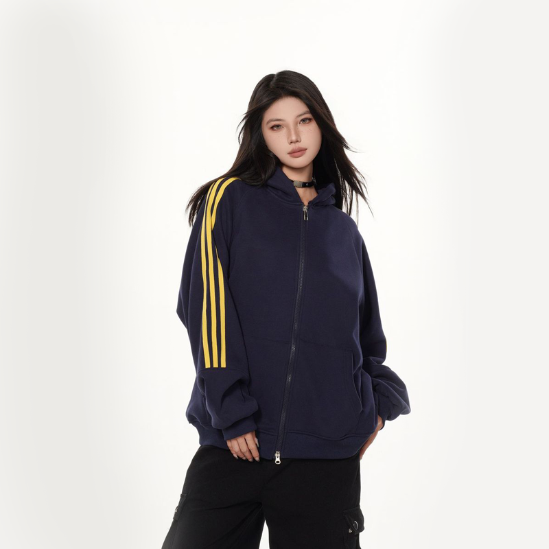 Fleece Hooded Men's and Women's Sweaters Zipper Baseball Jersey Cardigan Jacket