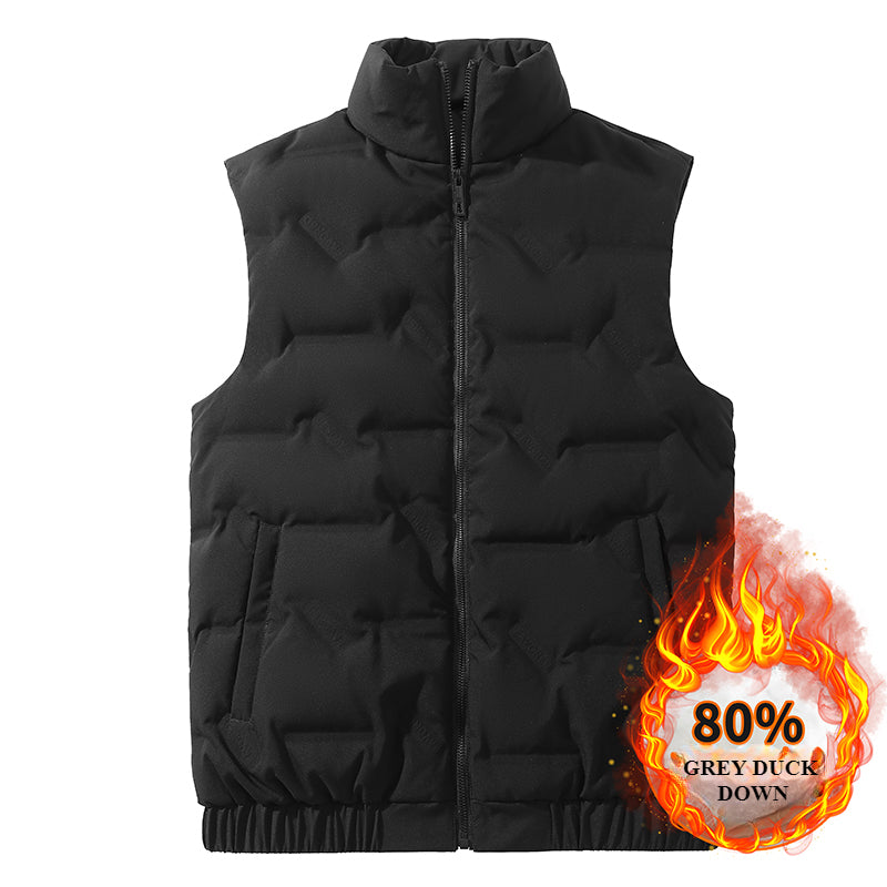 80 Duck Down Popular Down Jacket Large Size Vest Men's and Women's Autumn and Winter Thermal Vest Sleeveless Short Vest Light and Thin Coat