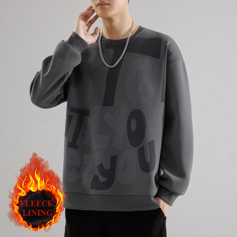Autumn and Winter Large Size Japanese Simple Casual Sweater Men's Casual Hoodie