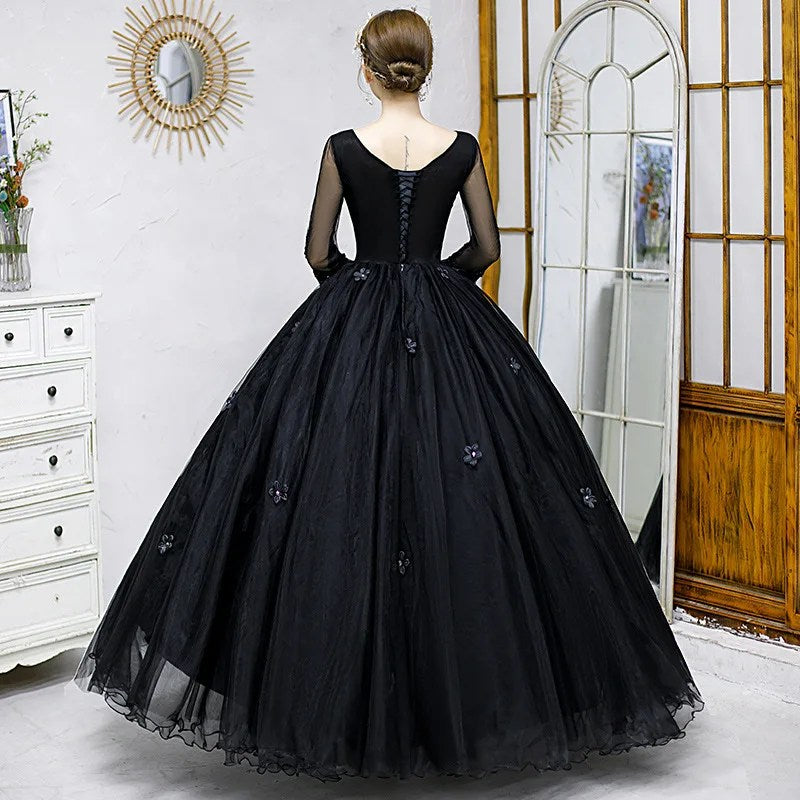 Color Yarn New Solo Performance Suit, Chorus Art Test Dress, Dreamy Mori Puffy Skirt, Long Evening Dress