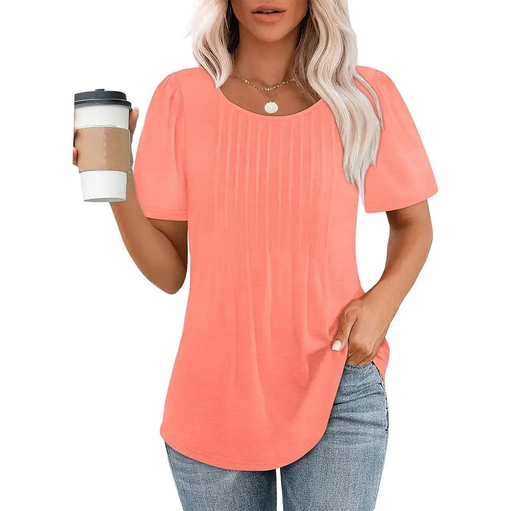 2024 Explosions: The Ultimate Pleated T-shirt Blouse for Women's Clothing