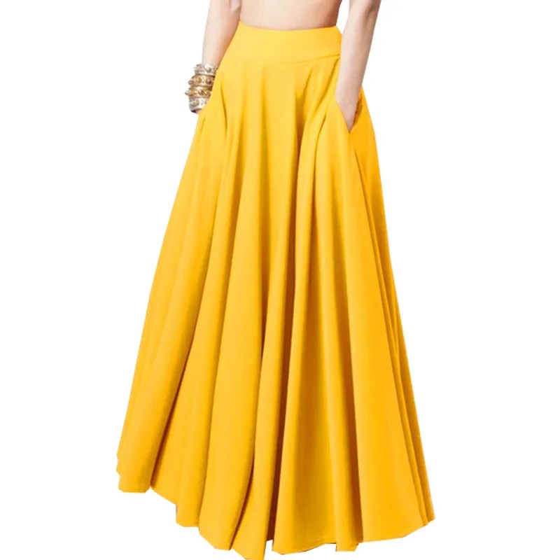 2024 spring new large-size women's clothing solid color half-length skirt pleated skirt elastic waist