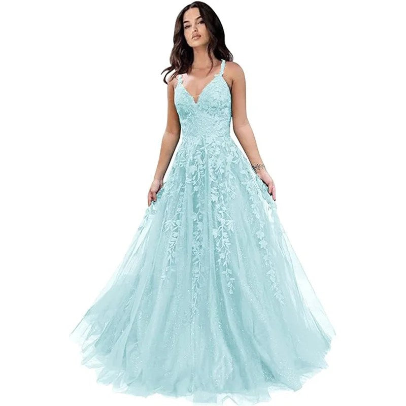New Blue Slim-fitting Sexy Leaking Back Toasting Clothes, Birthday Party and Annual Meeting Evening Women Dress
