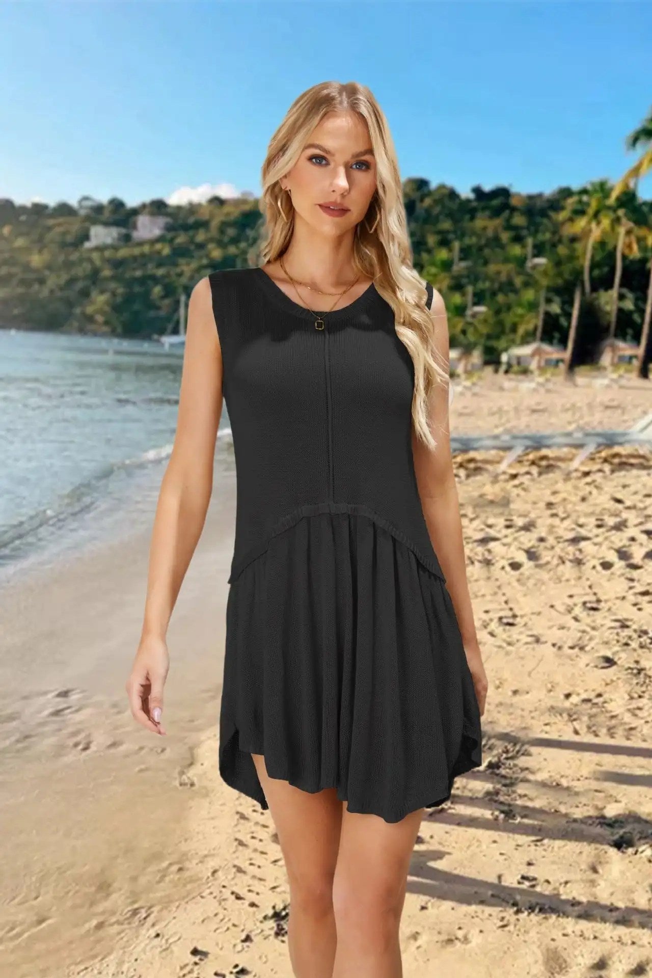2024 Fashion Trends: Colorful Round Neck Loose Dress for Women - Knitted Skirt Summer Style