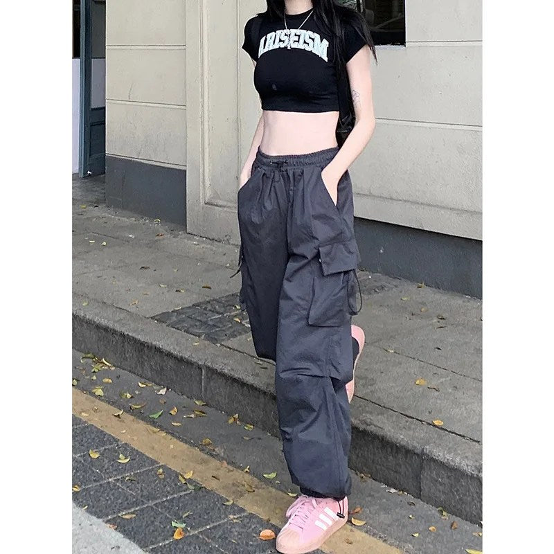 Sweatpants women's spring and autumn new banana pants hiphop jazz dance casual loose wide-leg tooling pants tide