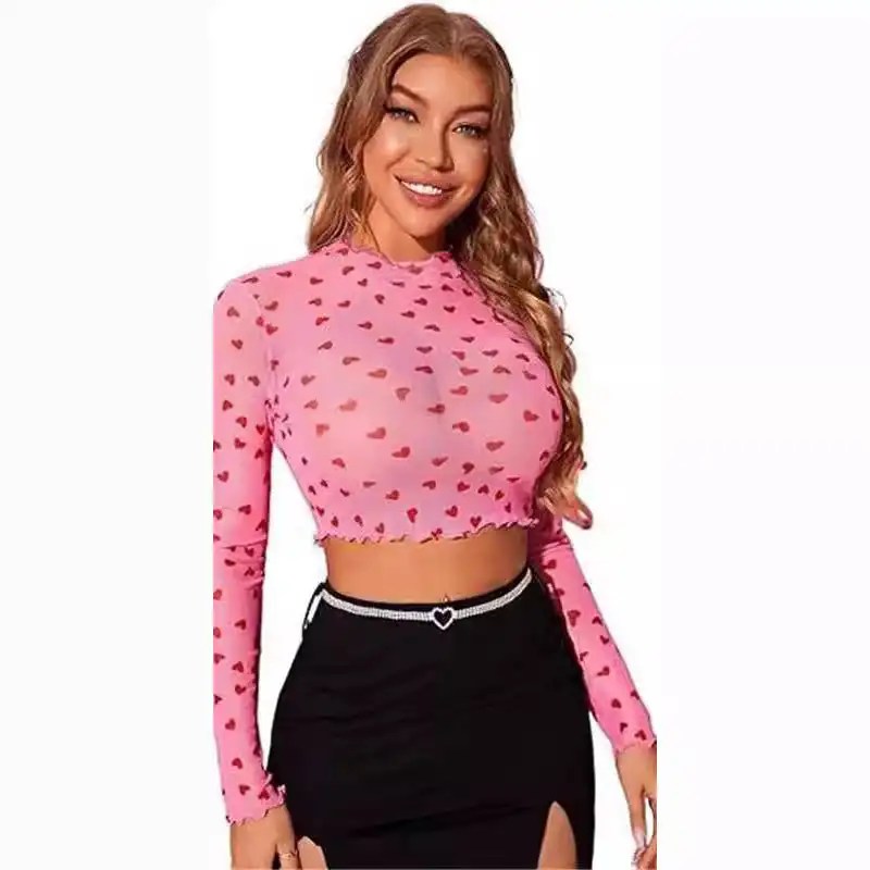 2024 Women's Mesh Navel Transparent Top: The Ultimate Transparent Top for Summer and Spring
