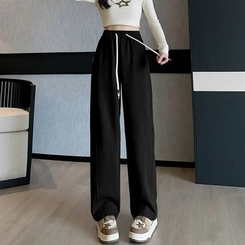 Upgrade Your Wardrobe with the Trendy Spring Summer Drawstring Wide Leg Pants - Available in High Waist and Large Sizes for Ultimate Comfort and Style!