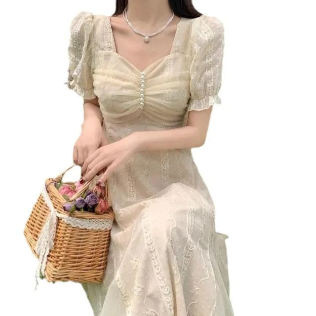Coffee Break French Dress Platycodon First Love Dress Retro Gentle Salty Sweet Chic Skirt Fairy Super Fairy
