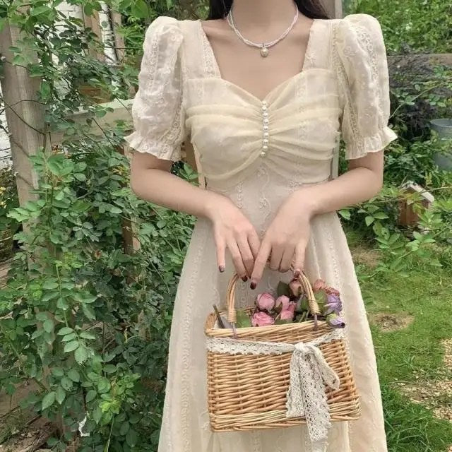 Coffee Break French Dress Platycodon First Love Dress Retro Gentle Salty Sweet Chic Skirt Fairy Super Fairy