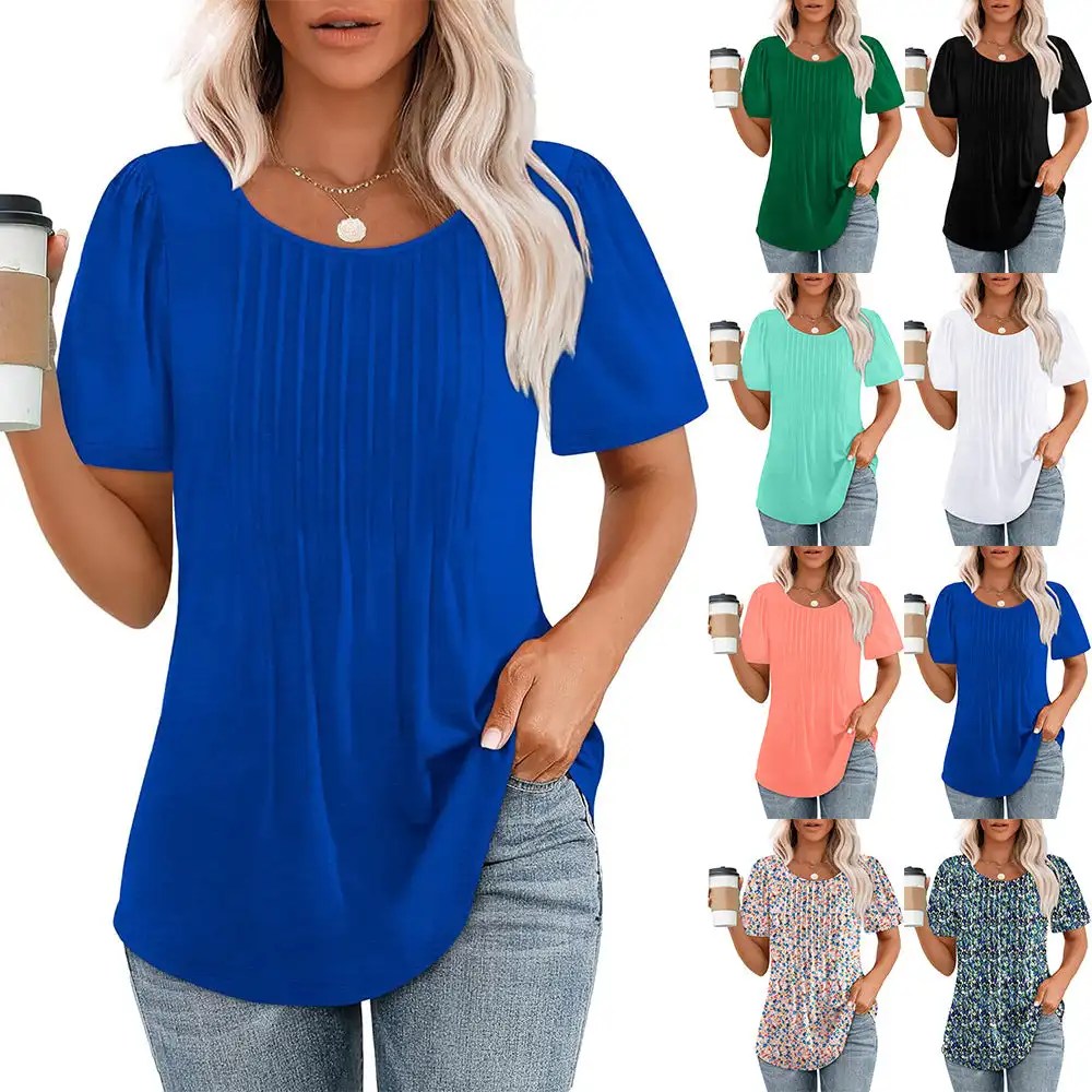 2024 Explosions: The Ultimate Pleated T-shirt Blouse for Women's Clothing