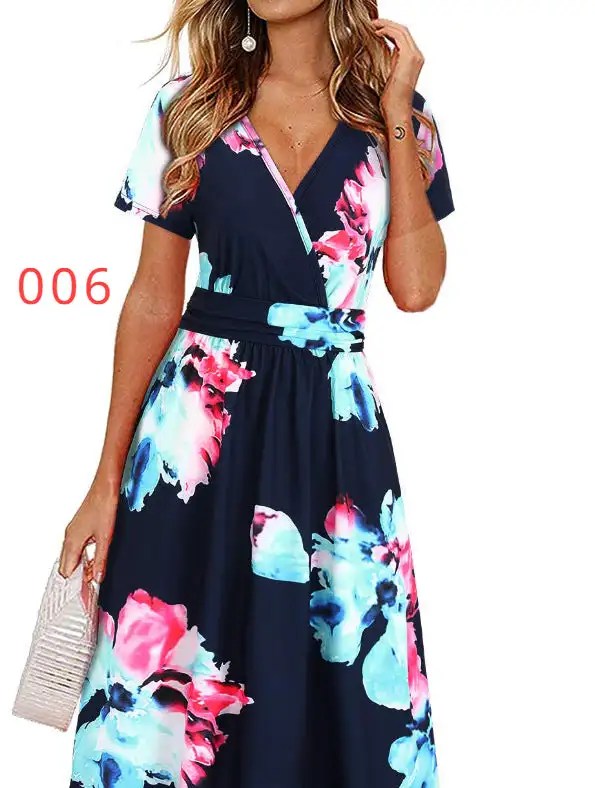 Flaunt Your Style with Our Women's Summer Floral V-Neck Cropped Party Dress - Perfect for Any Occasion!