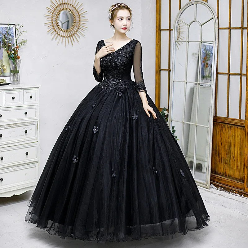 Color Yarn New Solo Performance Suit, Chorus Art Test Dress, Dreamy Mori Puffy Skirt, Long Evening Dress