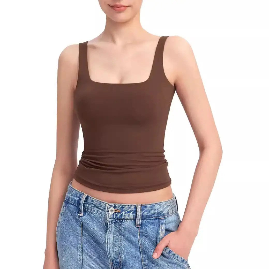 2024 Fashion Trend Alert: Sexy Square Neck Suspenders Vest for Women - Sleeveless Tank Top