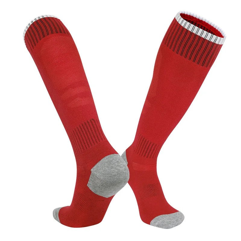 3PRS- High-Cuff Men's Football Socks, Towel Bottom Sports Socks & Children's Breathable Knee Stockings