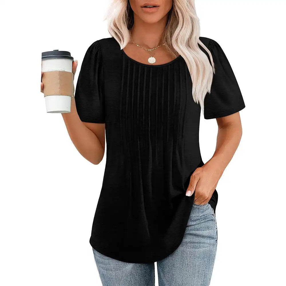 2024 Explosions: The Ultimate Pleated T-shirt Blouse for Women's Clothing