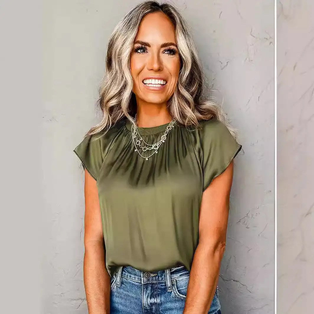 2024 Women Summer Fashion Women Tshirt: Brighten Up Your Wardrobe with a Round Neck Top!
