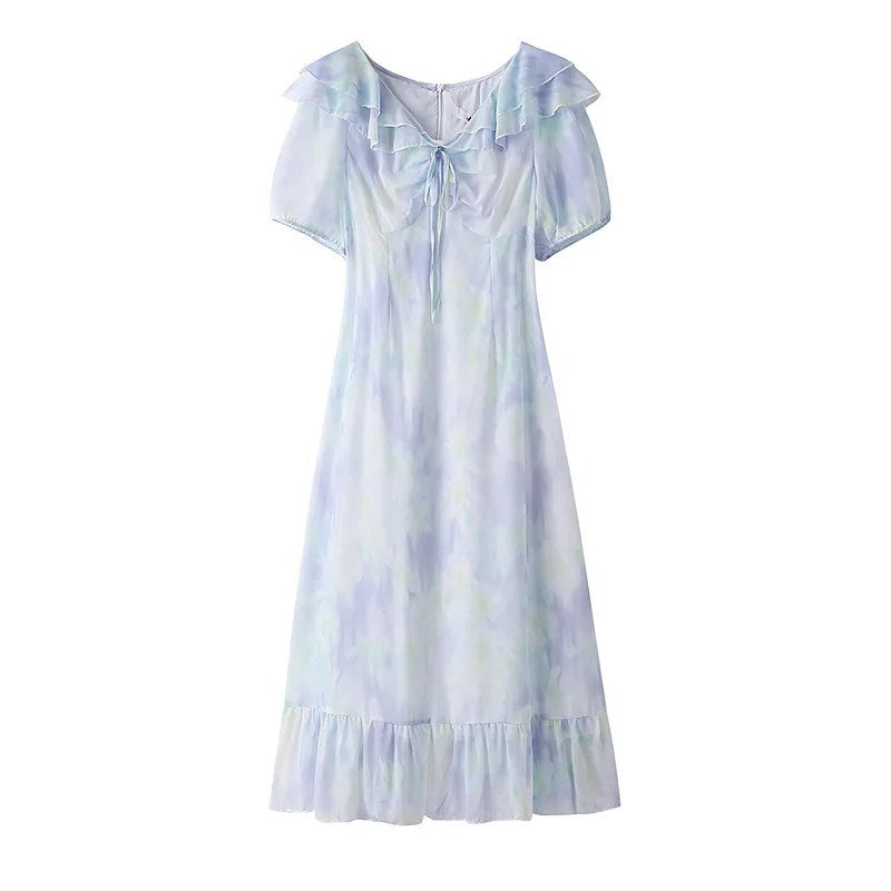 Women's Oversized Clothing, Chubby Mm Floral Dress, Small and Clear Design Sense, Niche Dress