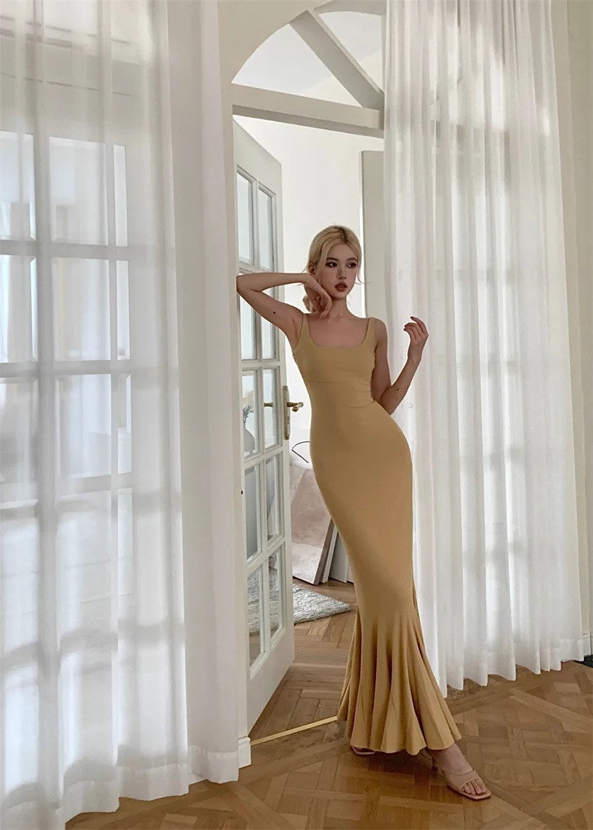 Yellow Women's Summer Fish Tail Long Skirt - Pure Desire Style