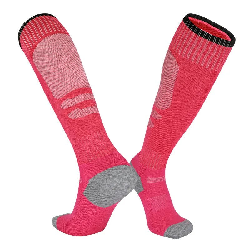 3PRS- High-Cuff Men's Football Socks, Towel Bottom Sports Socks & Children's Breathable Knee Stockings
