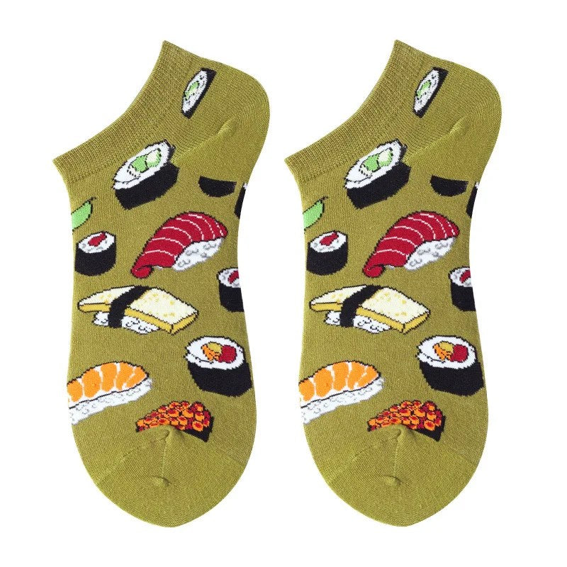 Spring into Style with Oil Painting Avocado Ankle Socks for Women