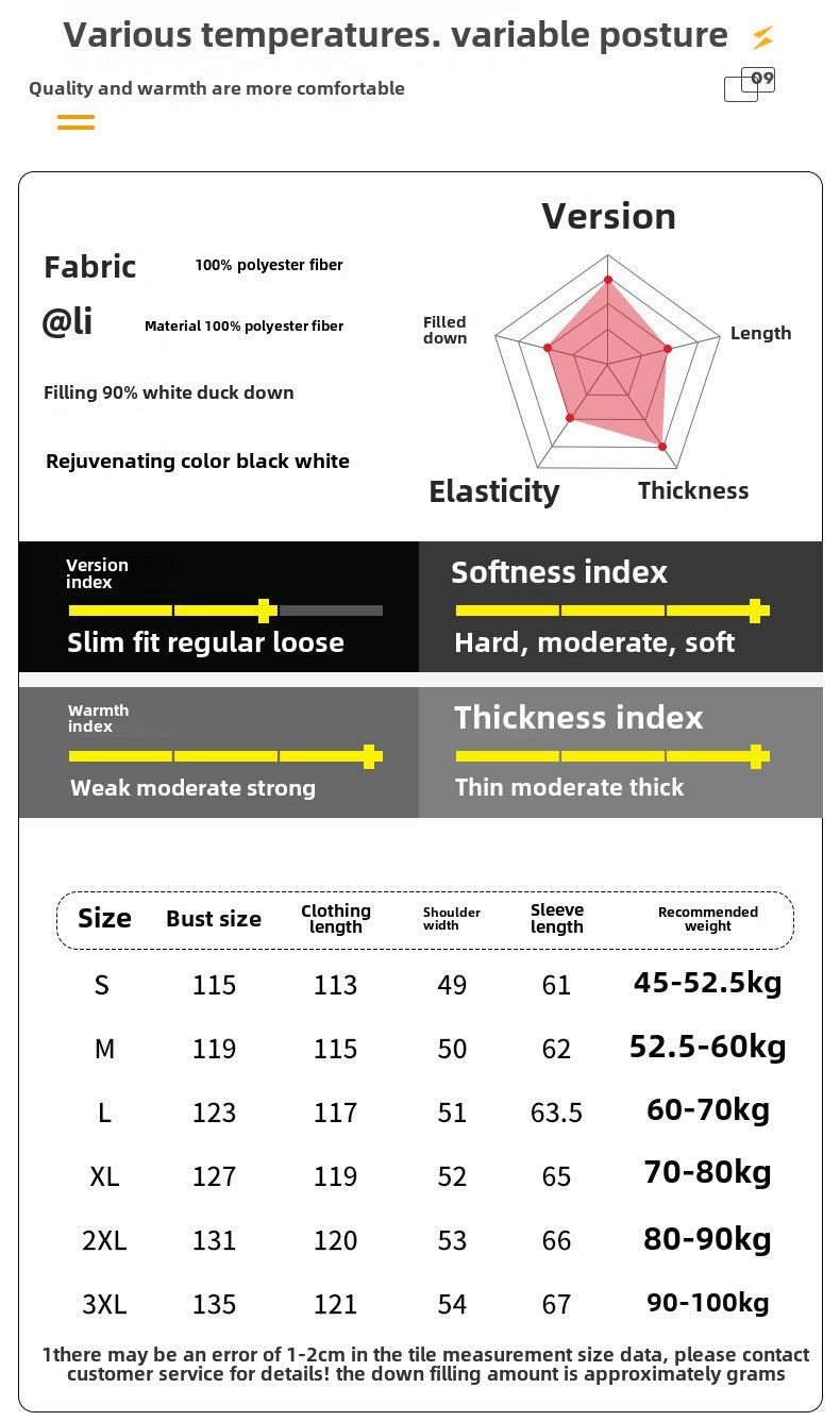 Winter Couple New Down Jackets Men's and Women's Similar Art School Uniforms Medium and Long Knee White Duck Down Jackets Men's