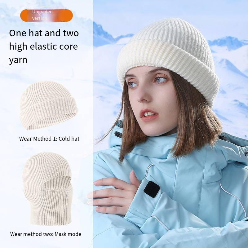 Free shipping autumn and winter warm knitted cold hat versatile men's outdoor riding thickened warm headgear windproof breathable mask