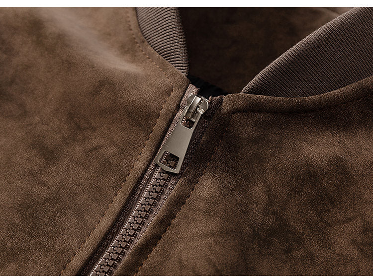 Artisan Deconstructed Leather Jacket - Ashy Gray Reconstructed Stand Collar (Sizes M-5XL)