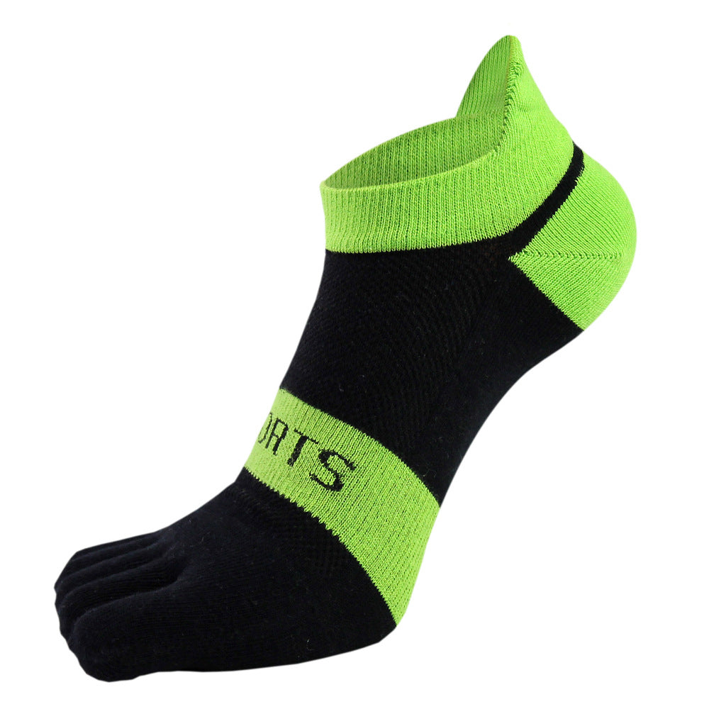 Men’s Breathable Cotton Five-Toe Sports Socks - Summer Lightweight Toe Socks with Moisture-Wicking & Barefoot Feel for Running, Yoga, Gym-5PRS