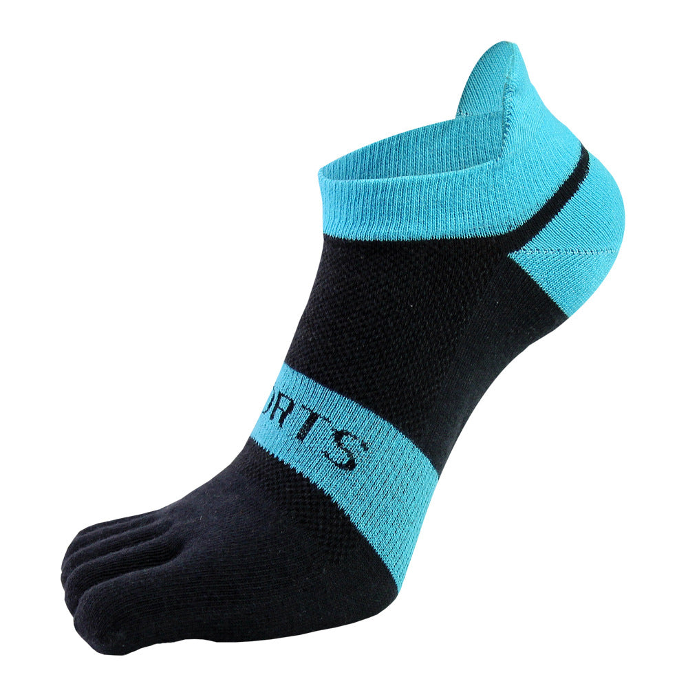 Men’s Breathable Cotton Five-Toe Sports Socks - Summer Lightweight Toe Socks with Moisture-Wicking & Barefoot Feel for Running, Yoga, Gym-5PRS
