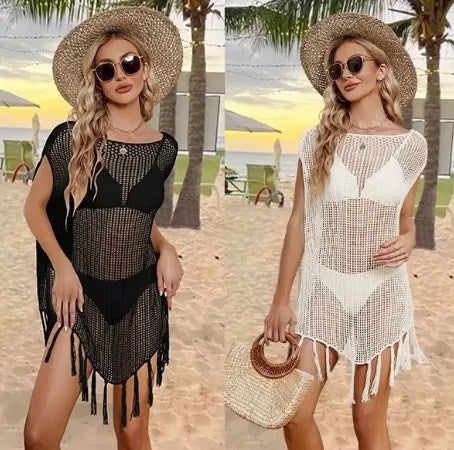 Get Ready for Summer 2024 with Our Stylish Women's Tassel Beach Cover Up - Perfect for Vacations and Beach Days!
