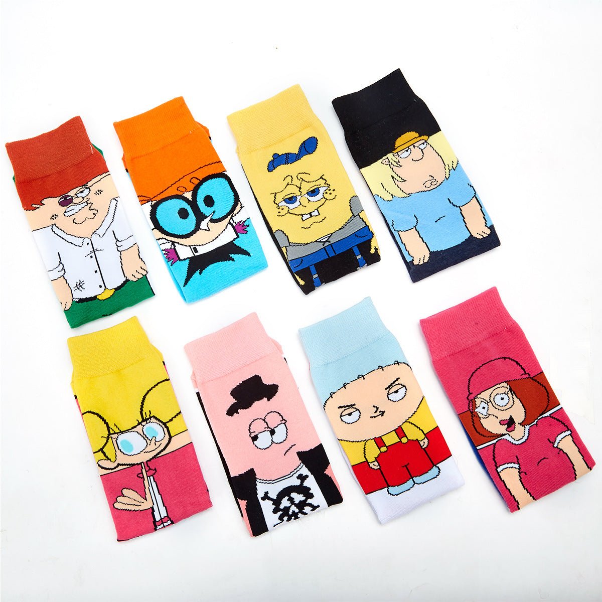 Men's Cotton Cartoon Animation Cotton Wholesale Sports and Leisure Straight Medium Tube Tide Socks-5PRS