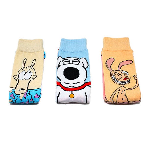 Male Cotton Female Animation Socks Cartoon Tide Socks Medium Tube Adult SpongeBob SquarePants Socks-5PRS