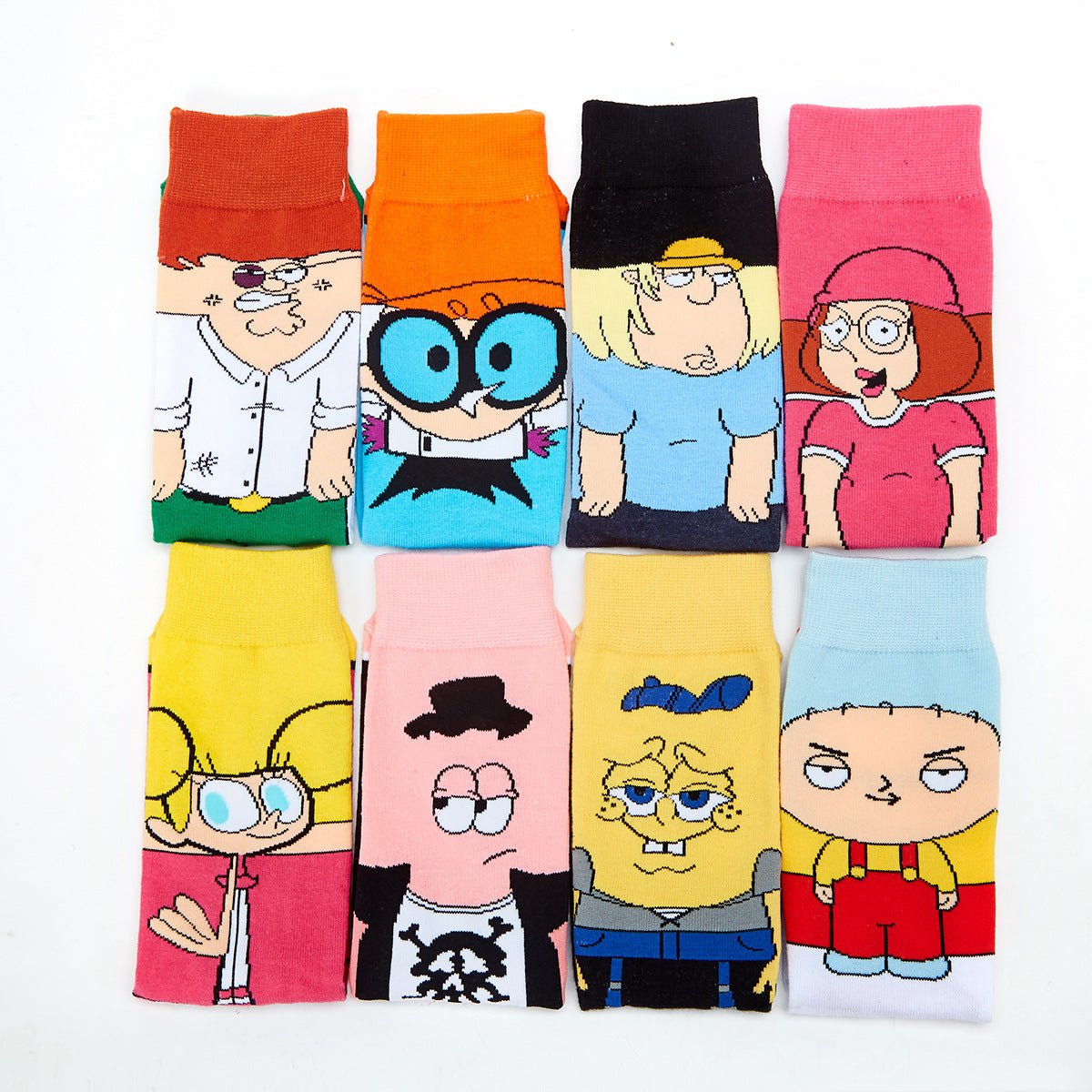 Men's Cotton Cartoon Animation Cotton Wholesale Sports and Leisure Straight Medium Tube Tide Socks-5PRS