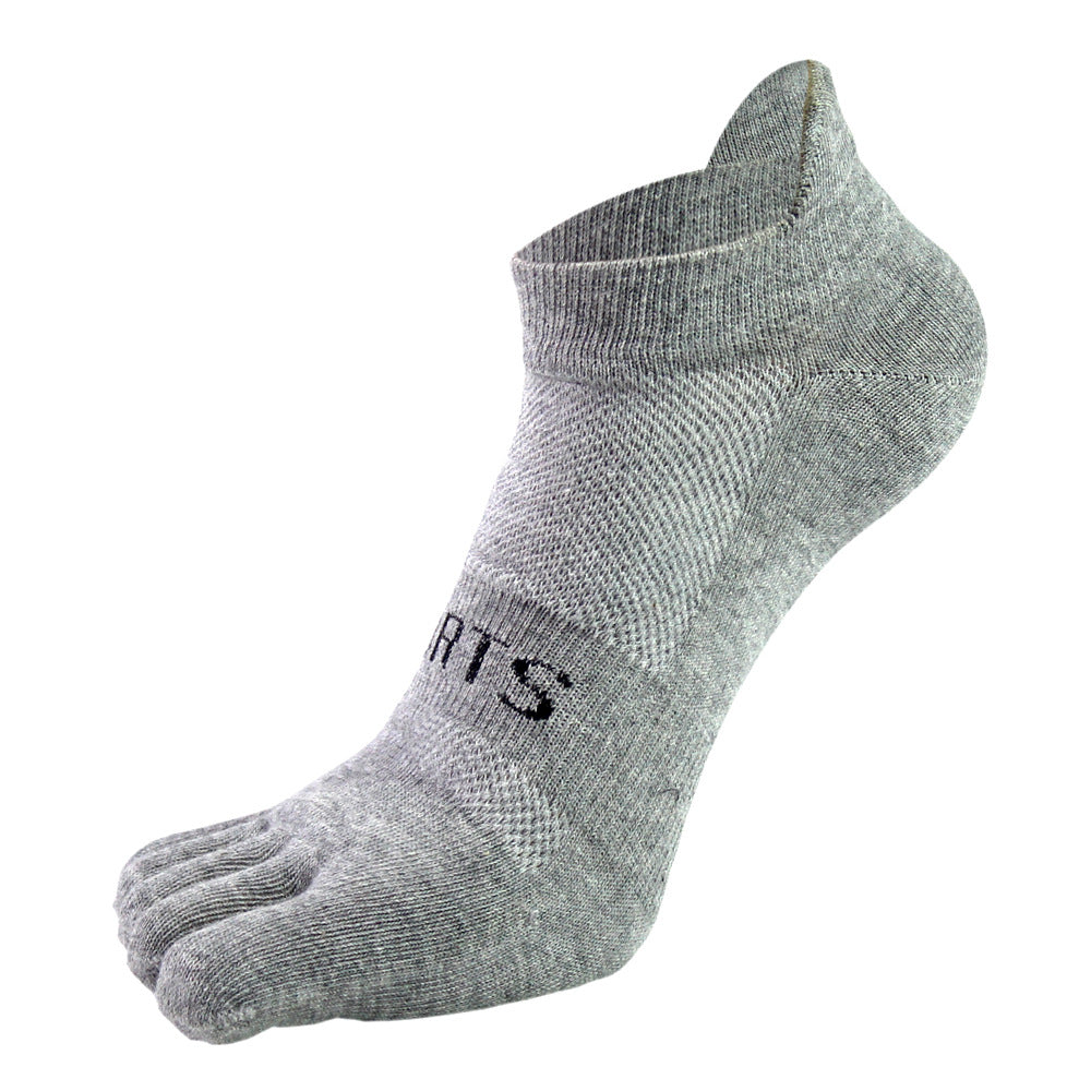 Men’s Breathable Cotton Five-Toe Sports Socks - Summer Lightweight Toe Socks with Moisture-Wicking & Barefoot Feel for Running, Yoga, Gym-5PRS