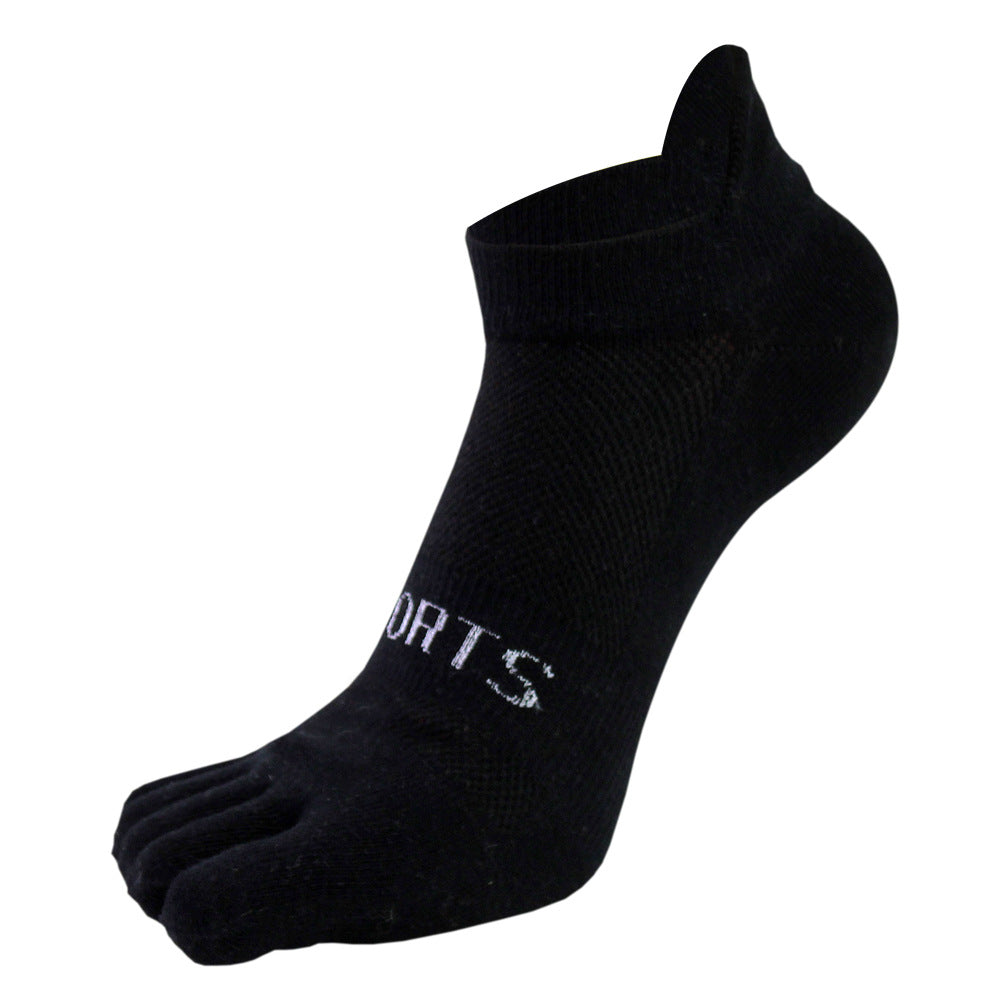 Men’s Breathable Cotton Five-Toe Sports Socks - Summer Lightweight Toe Socks with Moisture-Wicking & Barefoot Feel for Running, Yoga, Gym-5PRS