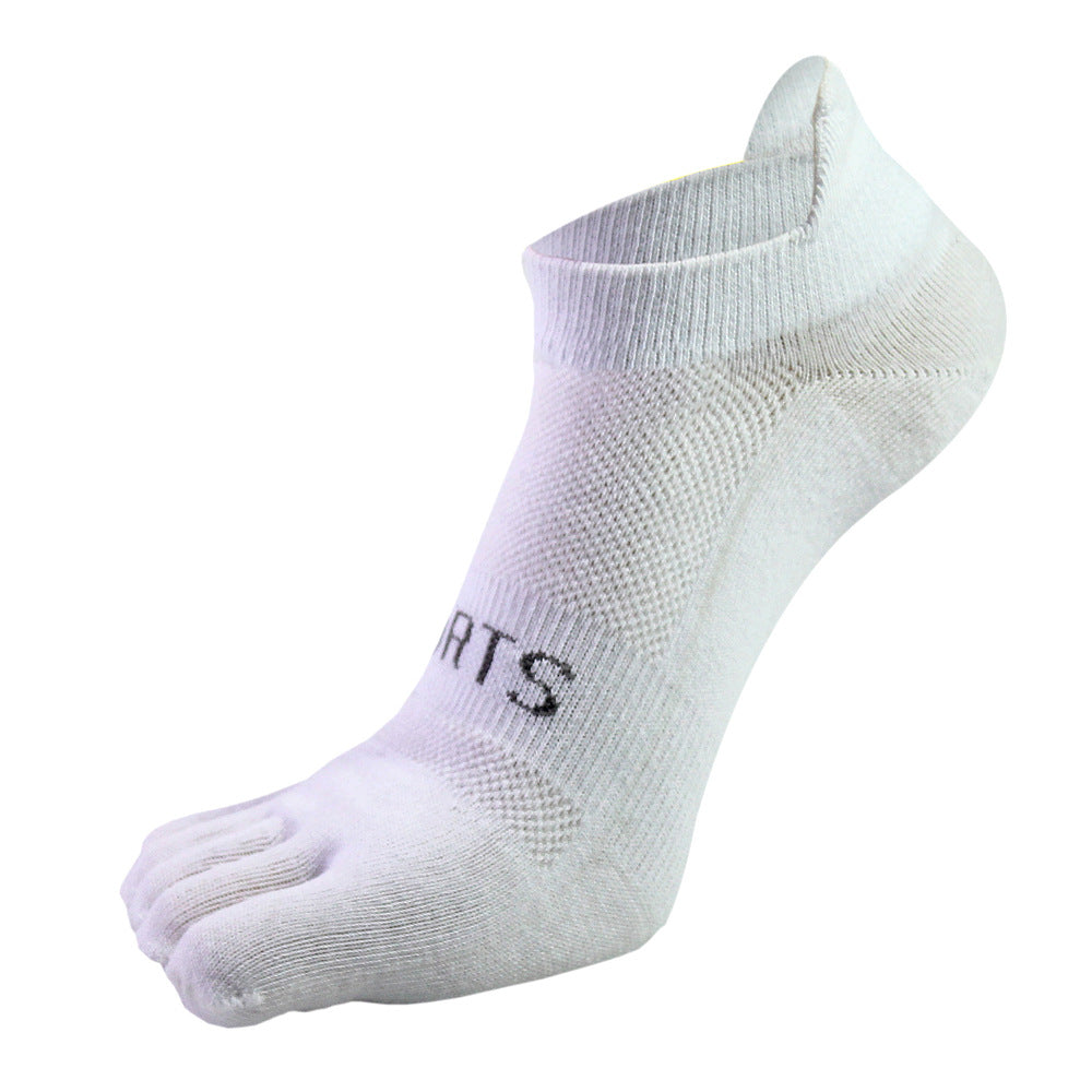 Men’s Breathable Cotton Five-Toe Sports Socks - Summer Lightweight Toe Socks with Moisture-Wicking & Barefoot Feel for Running, Yoga, Gym-5PRS