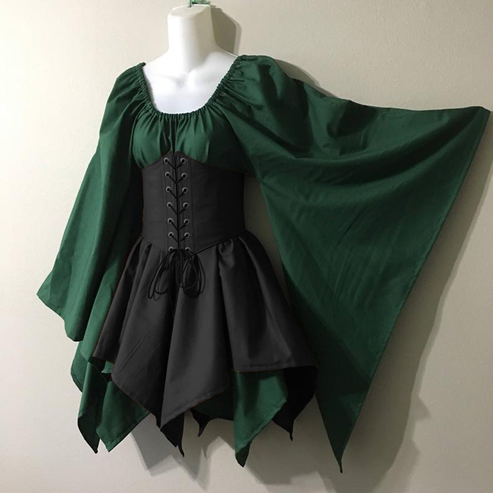 New Party Long-sleeved Women's Renaissance Medieval Dress